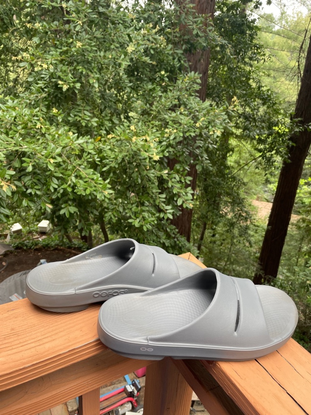Oofos Gray Recovery Slide Sandals -  Slip-On Men’s Sz 12